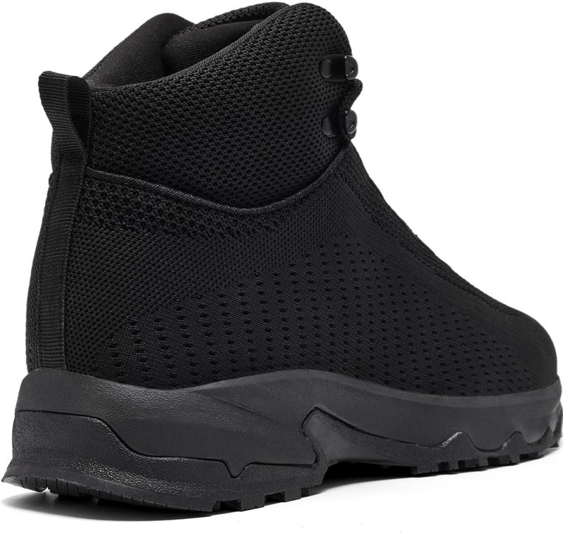 SHULOOK Non Slip Work Boots for Men Slip Resistant Lightweight Kitchen Chef Shoes for Restaurant Food Service Comfy Working Shoe Ankle Support Mesh Walking Footwear Black - Image 3